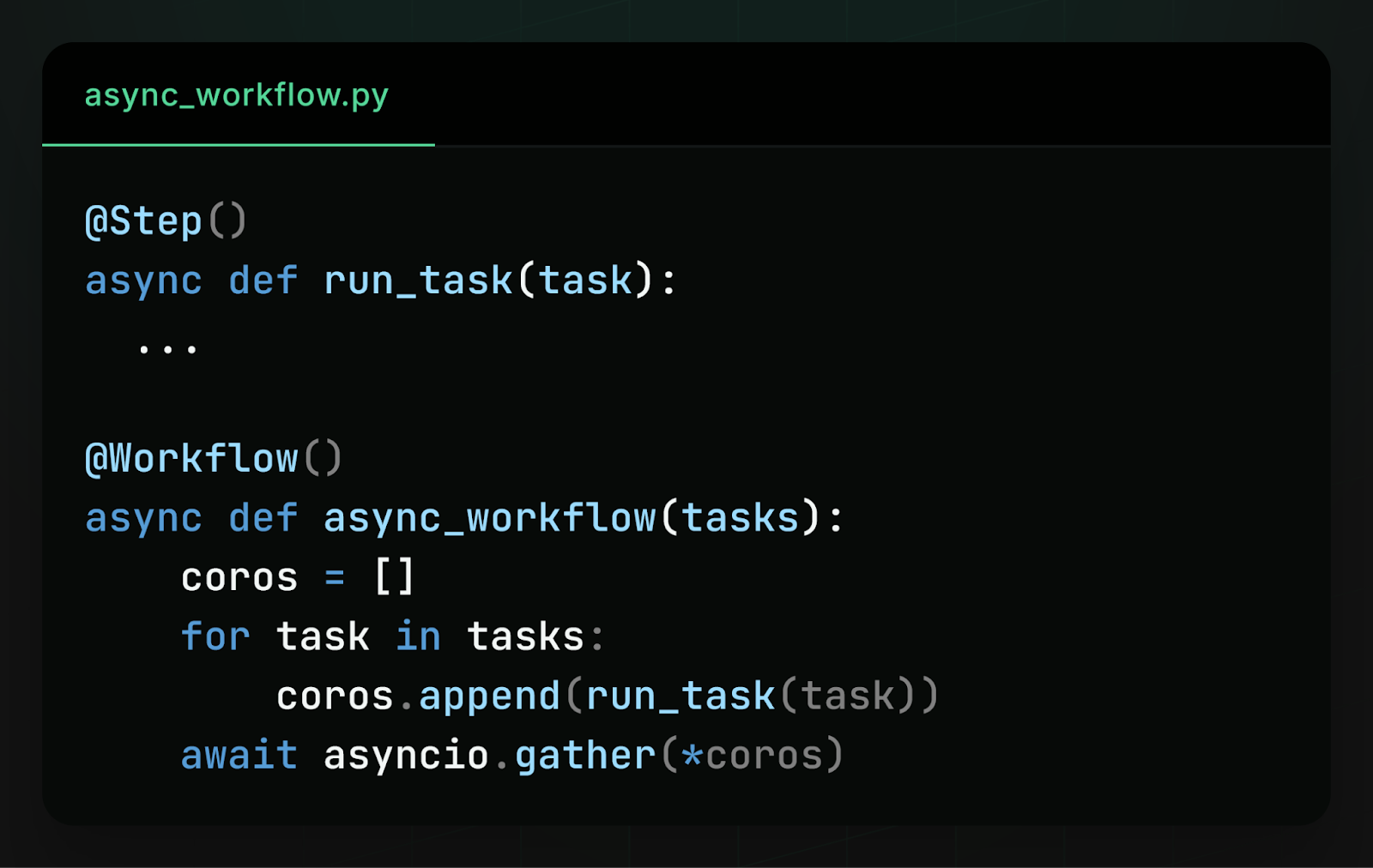 Python async code example