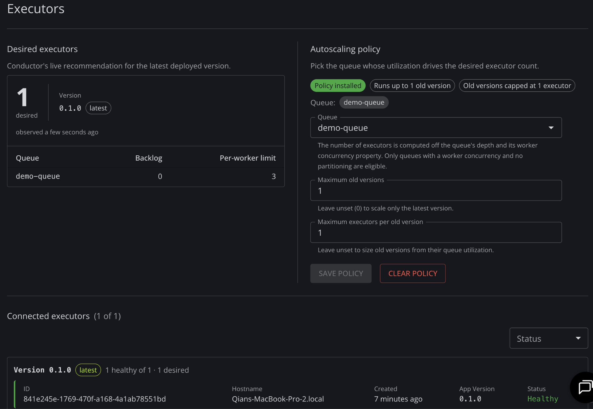 DBOS autoscaling configuration console